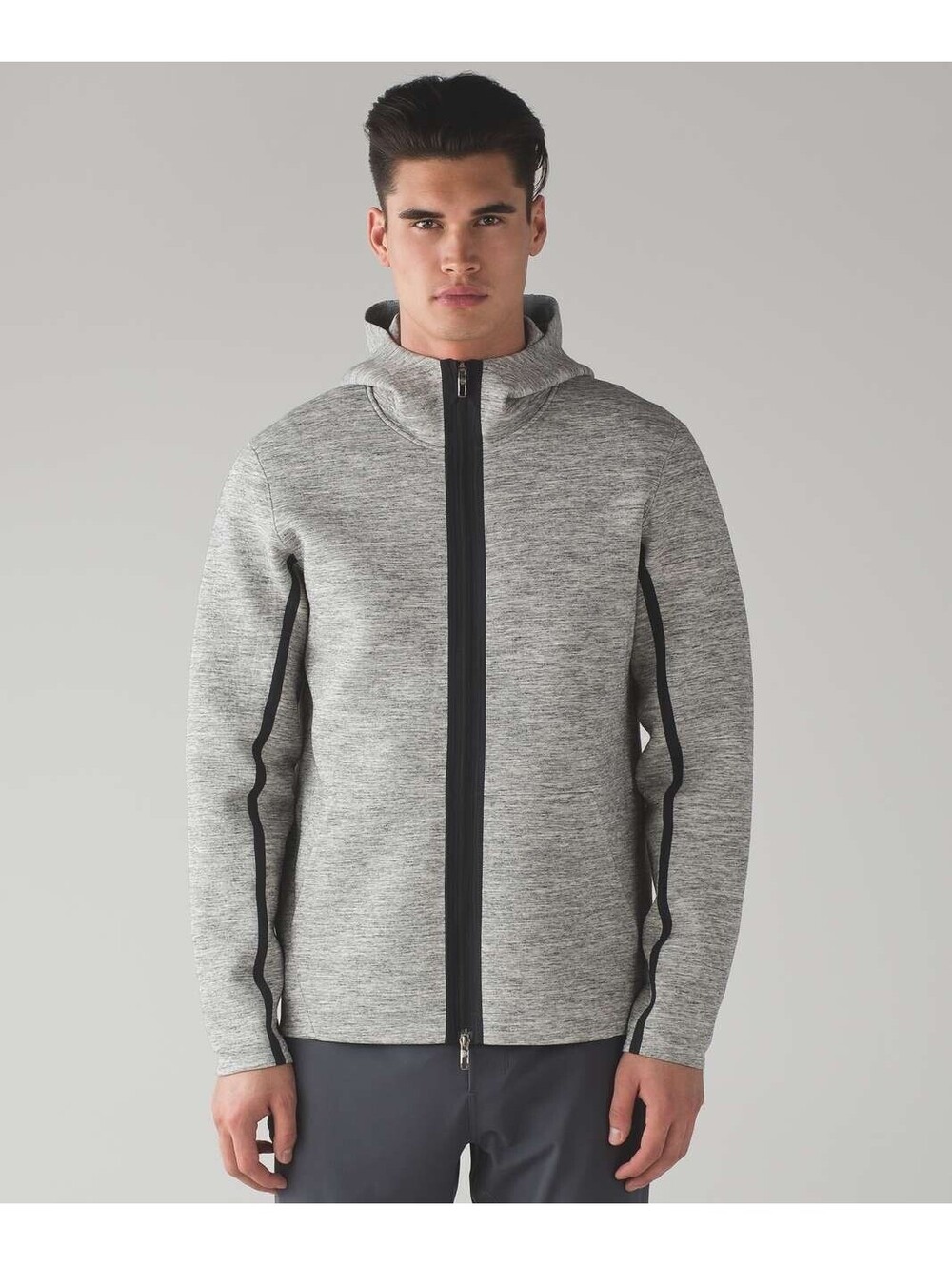 Lululemon Stratum Hoodie Sweatshirt Mens Medium Heather Grey Workout Jacket Gym